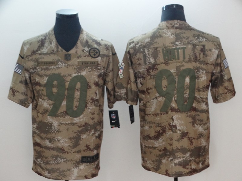 Men's Pittsburgh Steelers T.J. Watt #90 Camouflage Jersey